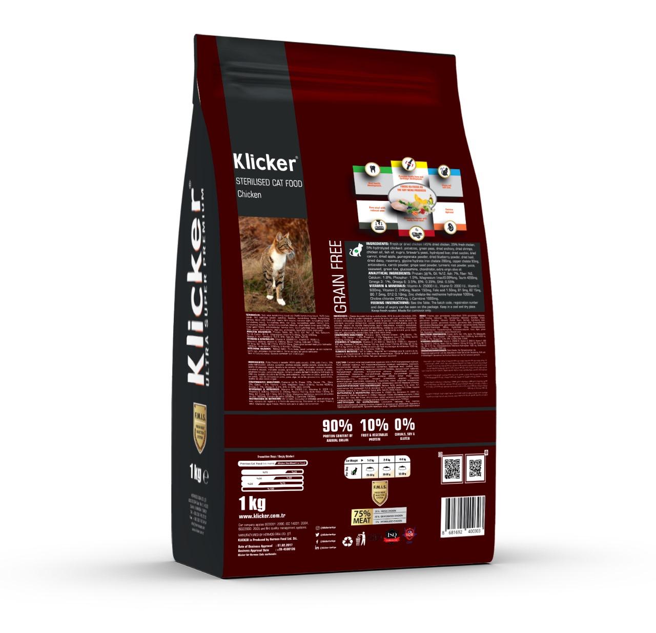 Klicker Sterilized Adult Grain Free Cat Food Chicken - Image 2